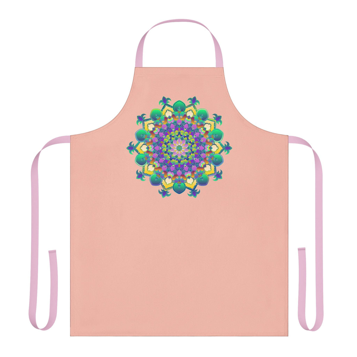 Peach Mandala Apron - Colorful Kitchen Art All Over Prints - Blululi