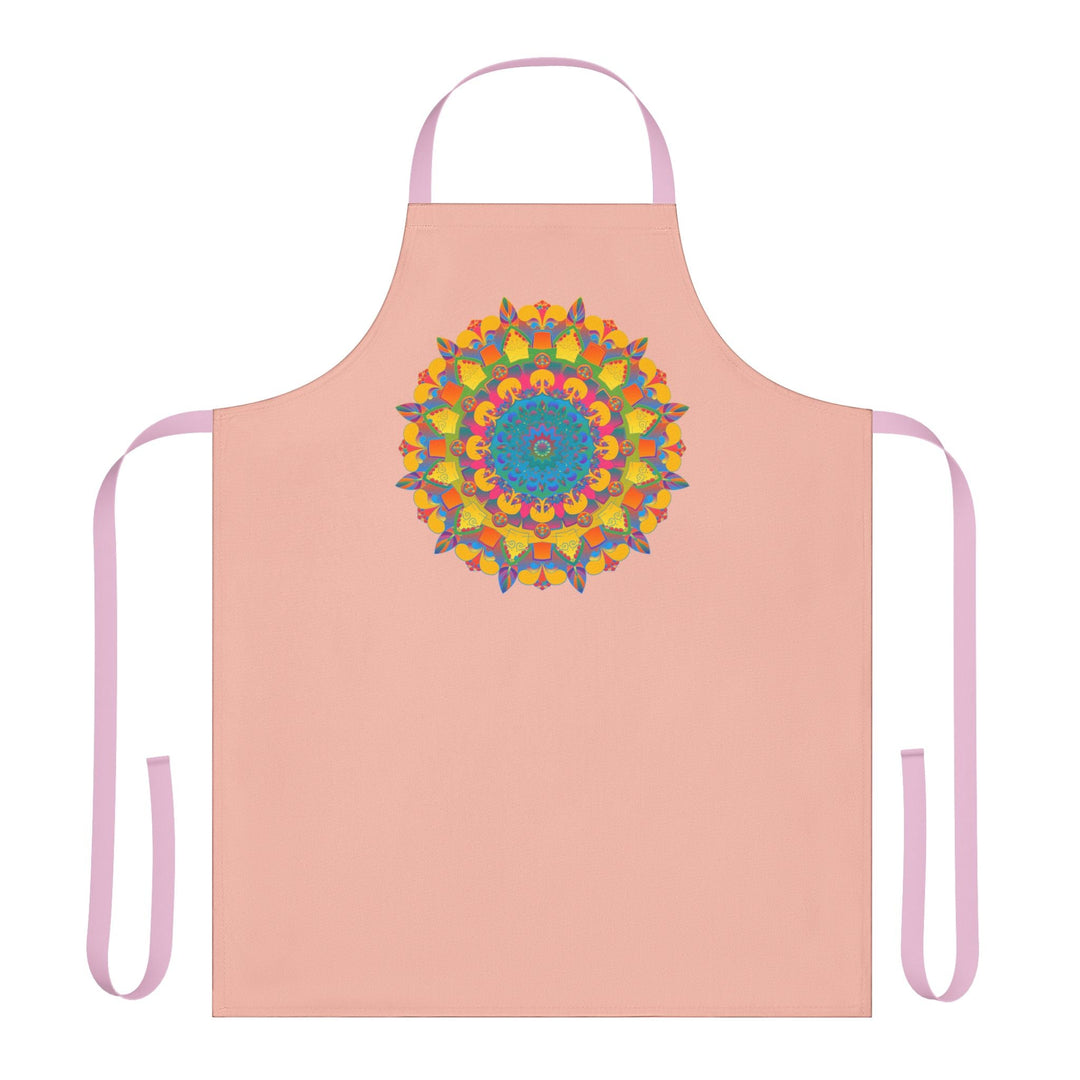 Peach Mandala Apron - Colorful Kitchen Art All Over Prints - Blululi