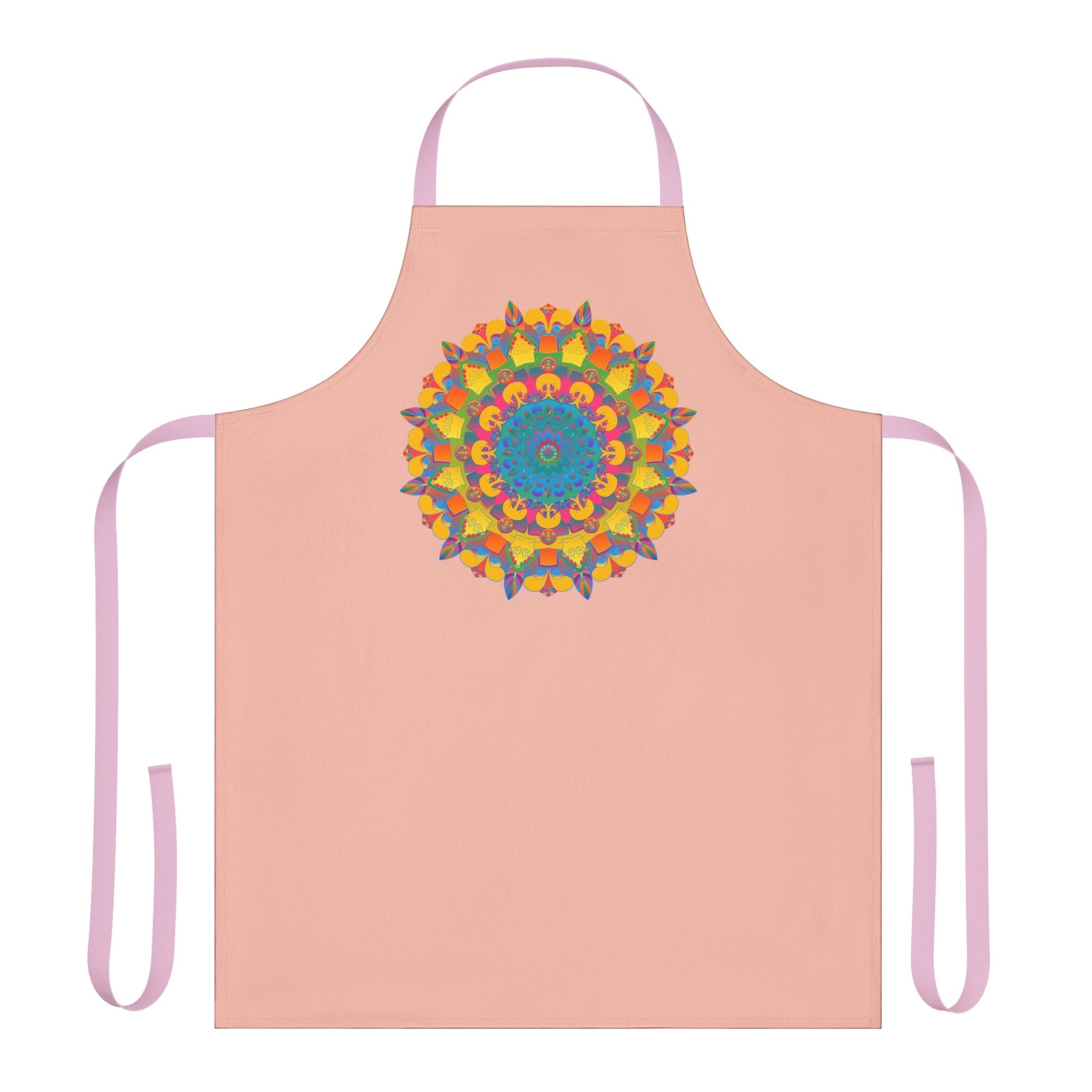 Peach Mandala Apron - Colorful Kitchen Art All Over Prints - Blululi