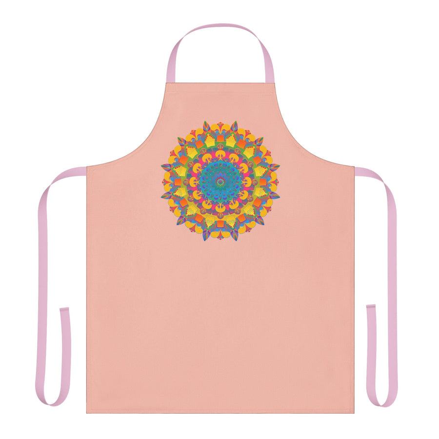 Peach Mandala Apron - Colorful Kitchen Art All Over Prints - Blululi