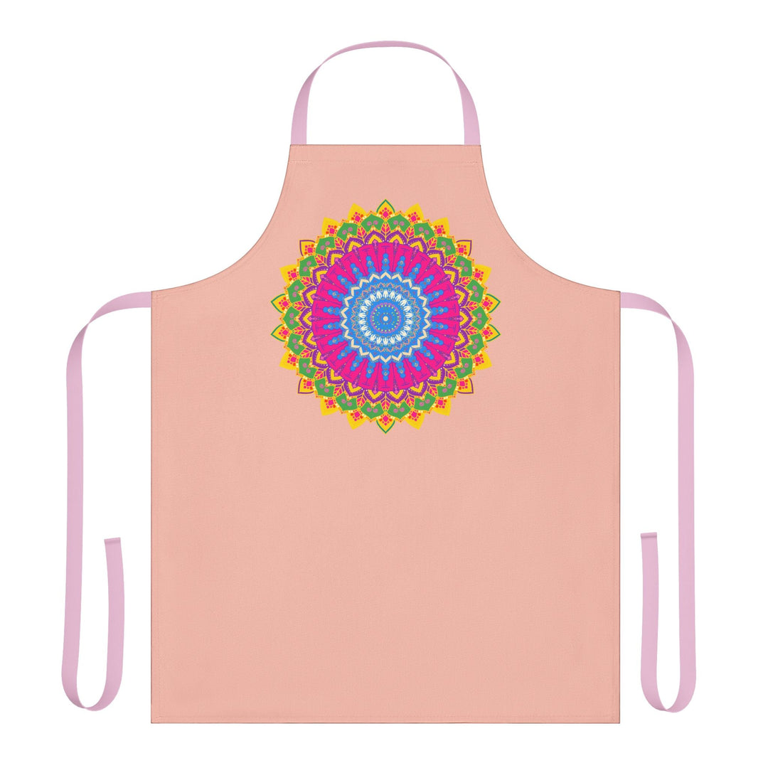 Peach Mandala Apron - Colorful Kitchen Art All Over Prints - Blululi