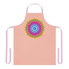 Peach Mandala Apron - Colorful Kitchen Art All Over Prints - Blululi