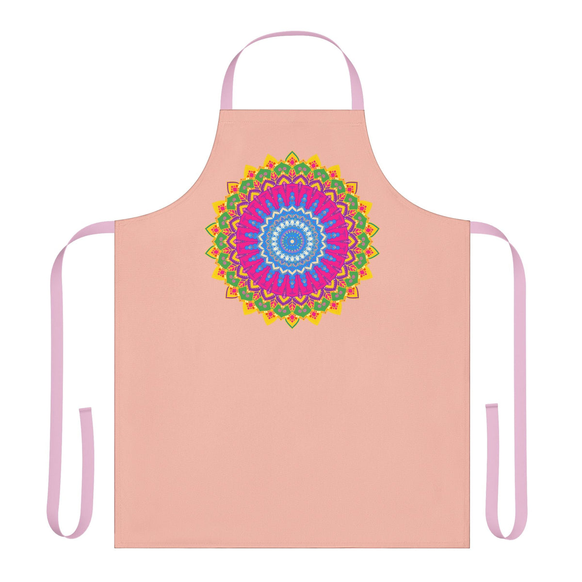 Peach Mandala Apron - Colorful Kitchen Art All Over Prints - Blululi