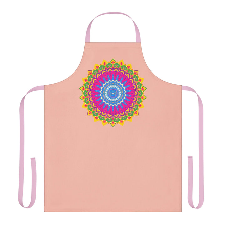 Peach Mandala Apron - Colorful Kitchen Art All Over Prints - Blululi