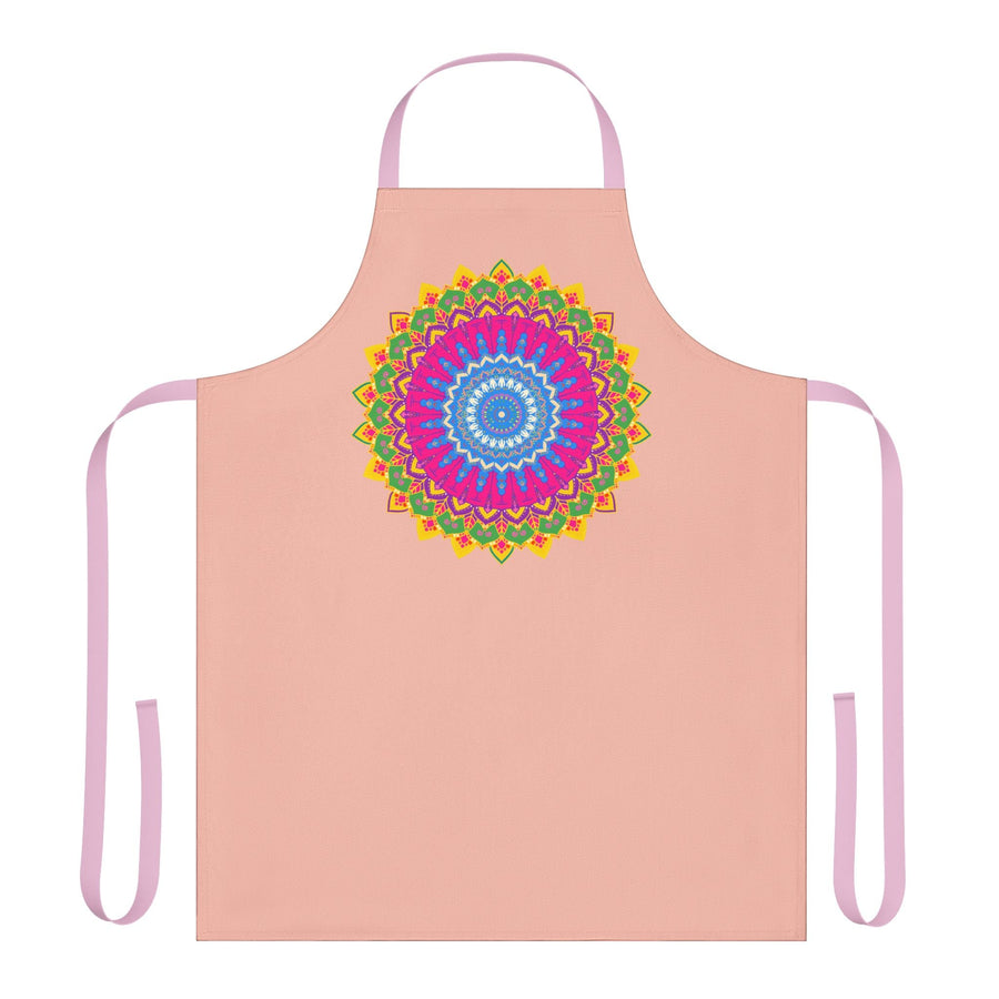 Peach Mandala Apron - Colorful Kitchen Art All Over Prints - Blululi