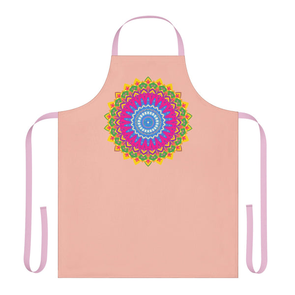 Peach Mandala Apron - Colorful Kitchen Art All Over Prints - Blululi