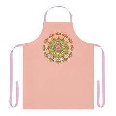 Peach Mandala Apron - Hand - Drawn Art All Over Prints - Blululi