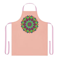 Peach Mandala Apron - Hand Drawn Art All Over Prints - Blululi