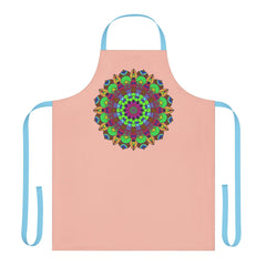 Peach Mandala Apron - Hand Drawn Art All Over Prints - Blululi