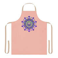 Peach Mandala Apron - Hand Drawn Art All Over Prints - Blululi