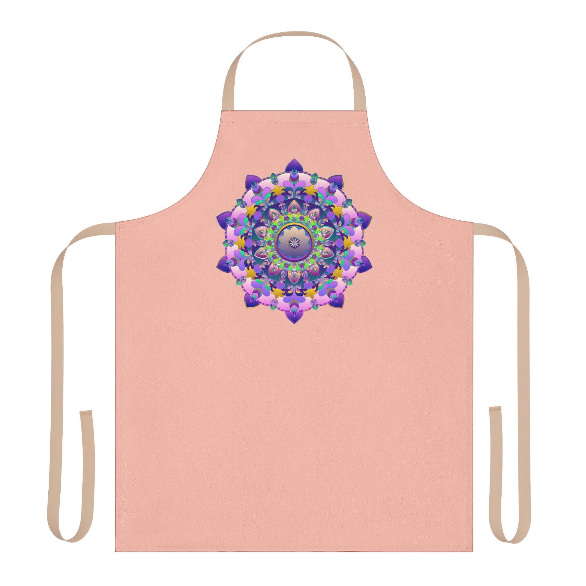 Peach Mandala Apron - Hand Drawn Art All Over Prints - Blululi