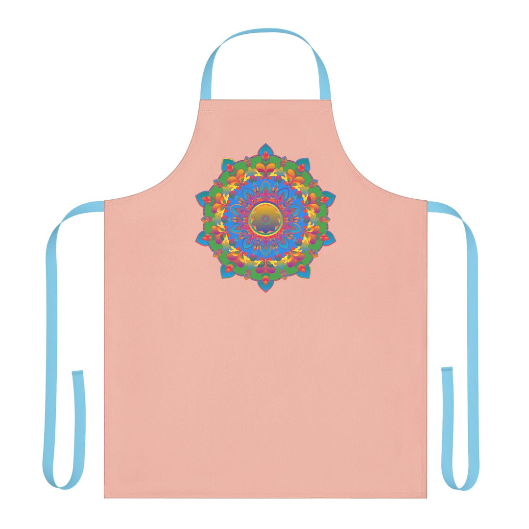 Peach Mandala Apron - Hand Drawn Art All Over Prints - Blululi