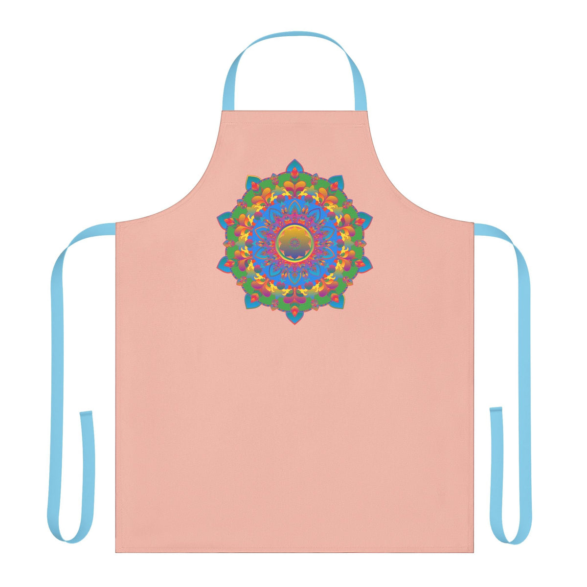 Peach Mandala Apron - Hand Drawn Art All Over Prints - Blululi