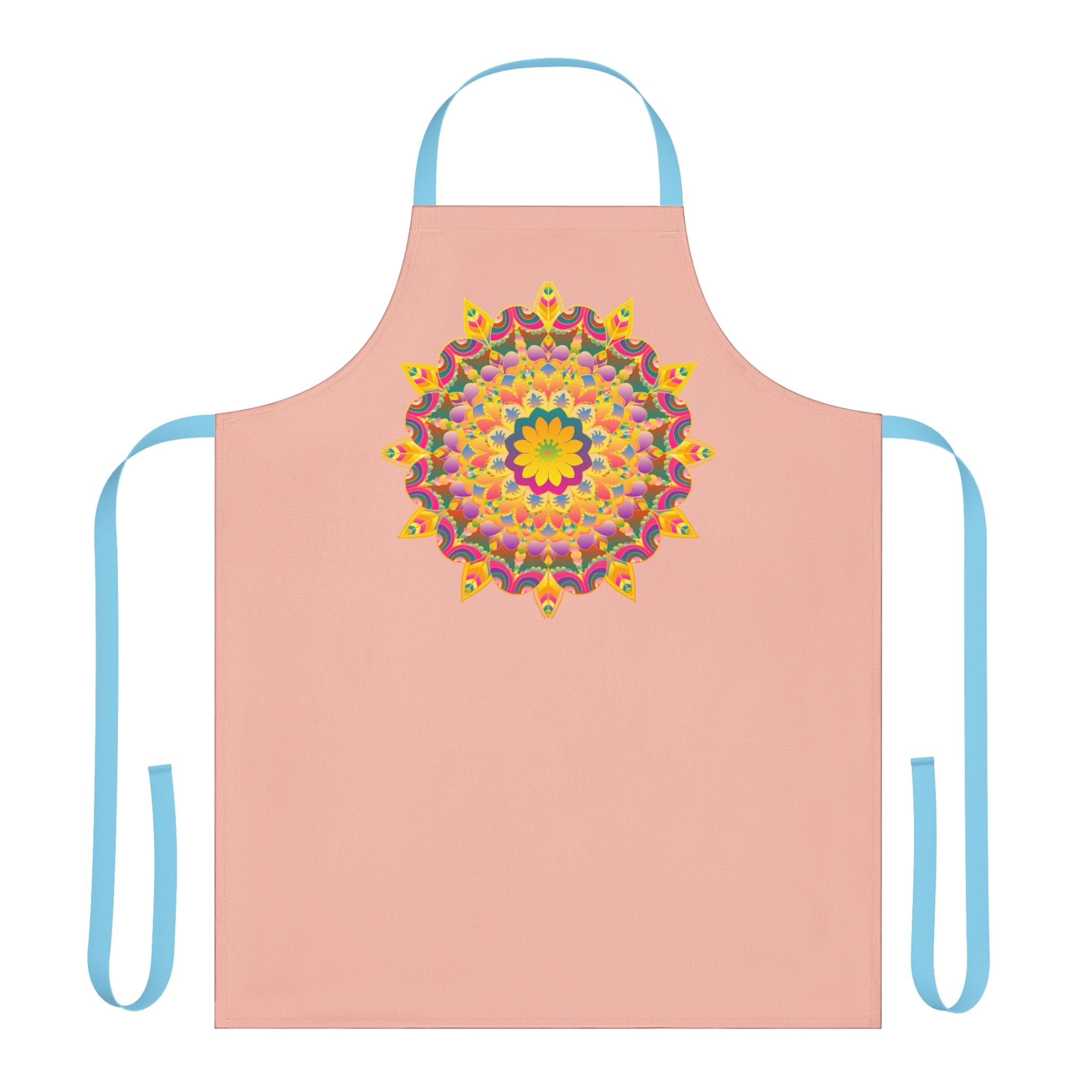 Peach Mandala Apron - Hand Drawn Art All Over Prints - Blululi