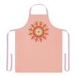 Peach Mandala Apron - Hand Drawn Art All Over Prints - Blululi