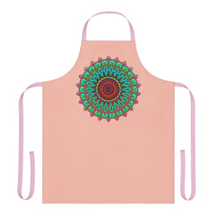 Peach Mandala Apron - Hand Drawn Art All Over Prints - Blululi