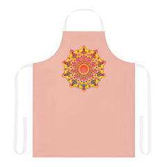 Peach Mandala Apron - Hand Drawn Art All Over Prints - Blululi