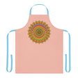 Peach Mandala Apron - Hand Drawn Art All Over Prints - Blululi