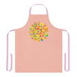 Peach Mandala Apron - Hand Drawn Art All Over Prints - Blululi