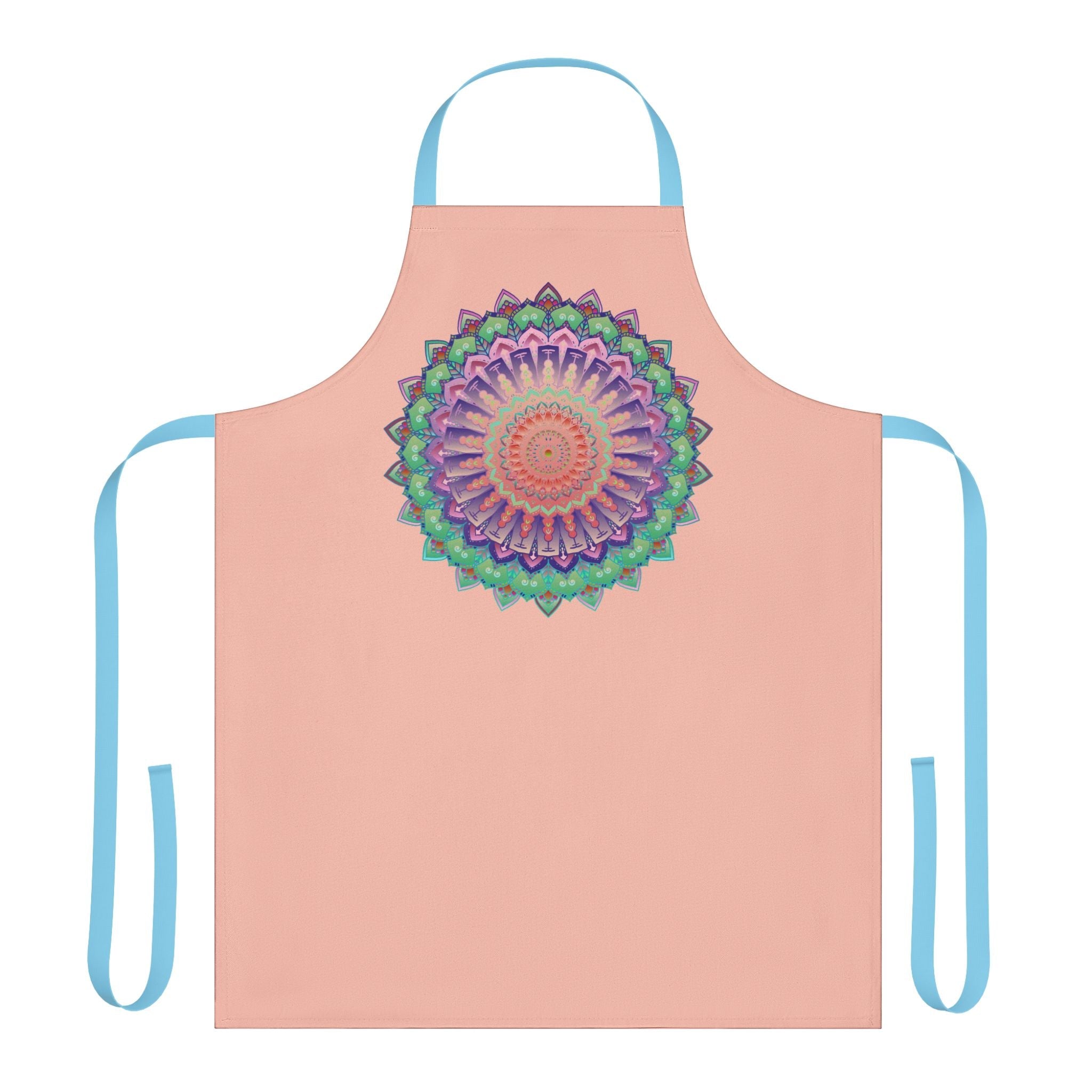 Peach Mandala Apron - Hand Drawn Art All Over Prints - Blululi