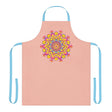 Peach Mandala Apron - Hand Drawn Art All Over Prints - Blululi