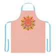 Peach Mandala Apron - Hand Drawn Art All Over Prints - Blululi