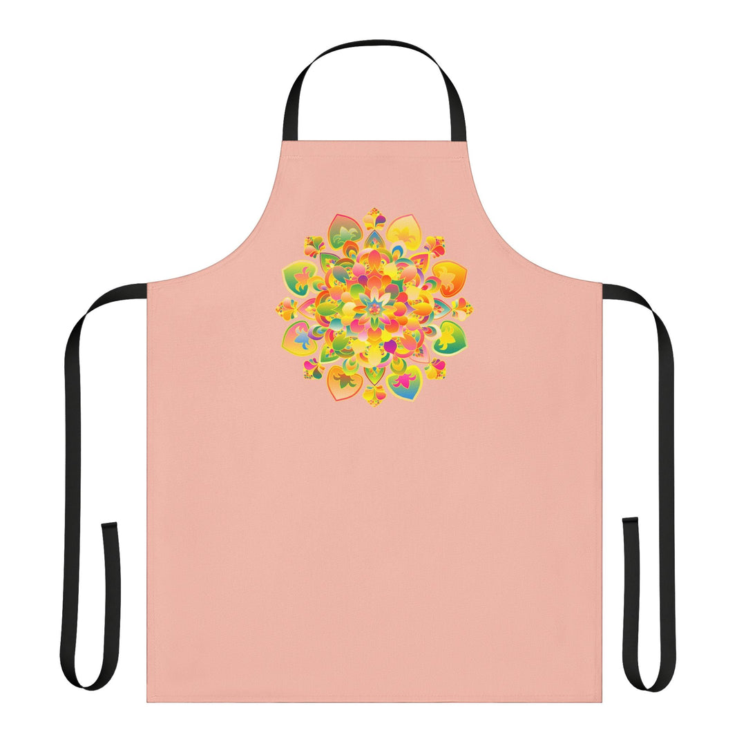 Peach Mandala Apron - Hand Drawn Art All Over Prints - Blululi