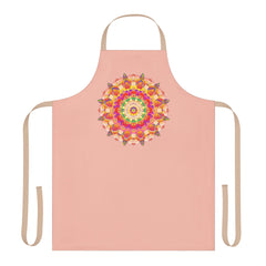 Peach Mandala Apron - Hand Drawn Art All Over Prints - Blululi