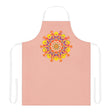 Peach Mandala Apron - Hand Drawn Art All Over Prints - Blululi