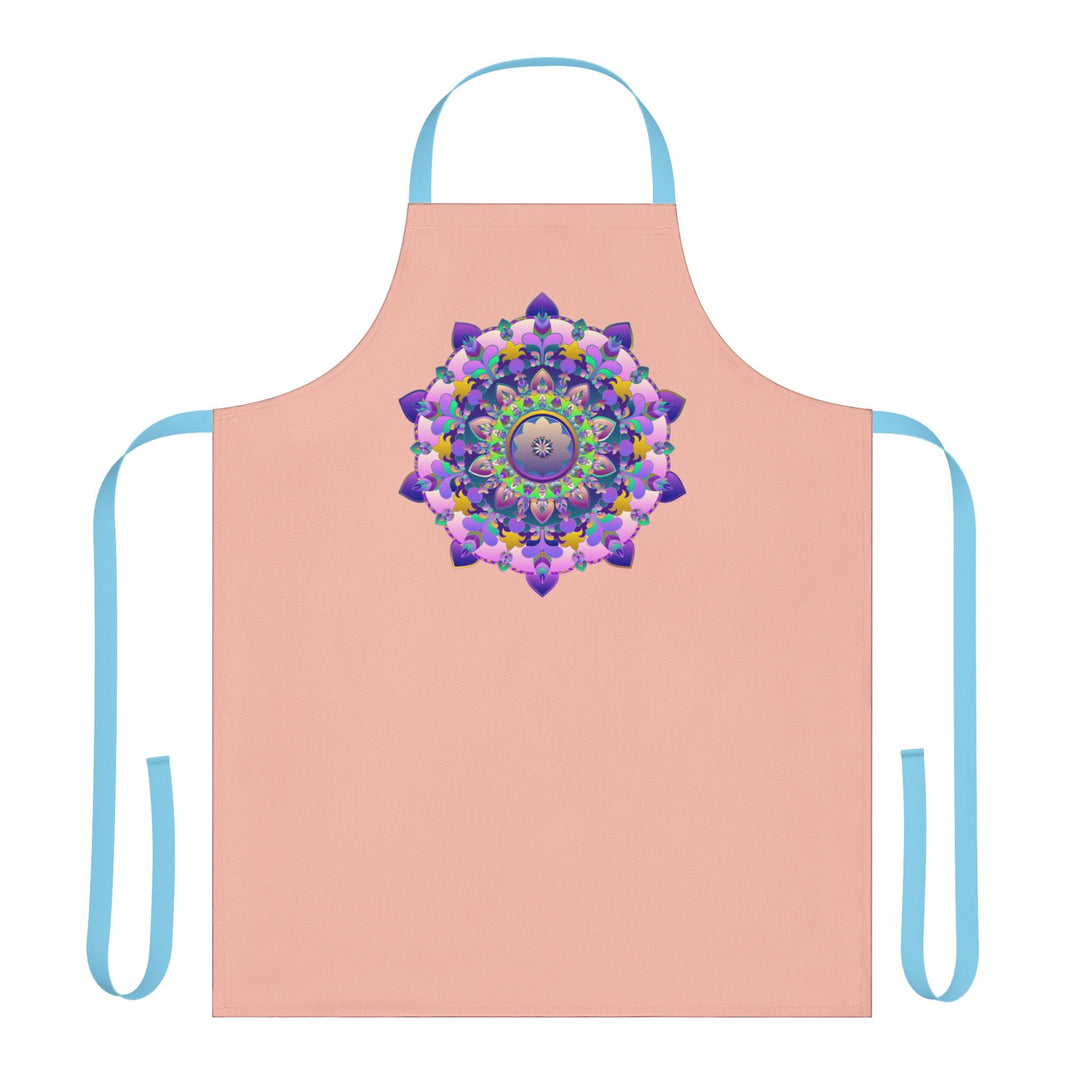 Peach Mandala Apron - Hand Drawn Art All Over Prints - Blululi