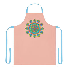 Peach Mandala Apron - Hand Drawn Art All Over Prints - Blululi