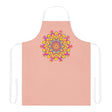 Peach Mandala Apron - Hand Drawn Art All Over Prints - Blululi
