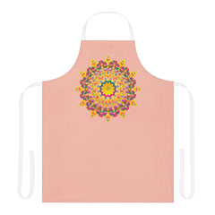 Peach Mandala Apron - Hand Drawn Art All Over Prints - Blululi