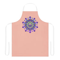 Peach Mandala Apron - Hand Drawn Art All Over Prints - Blululi