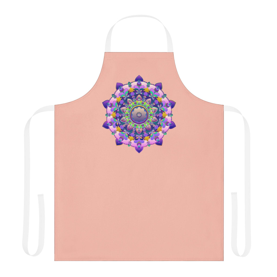 Peach Mandala Apron - Hand Drawn Art All Over Prints - Blululi