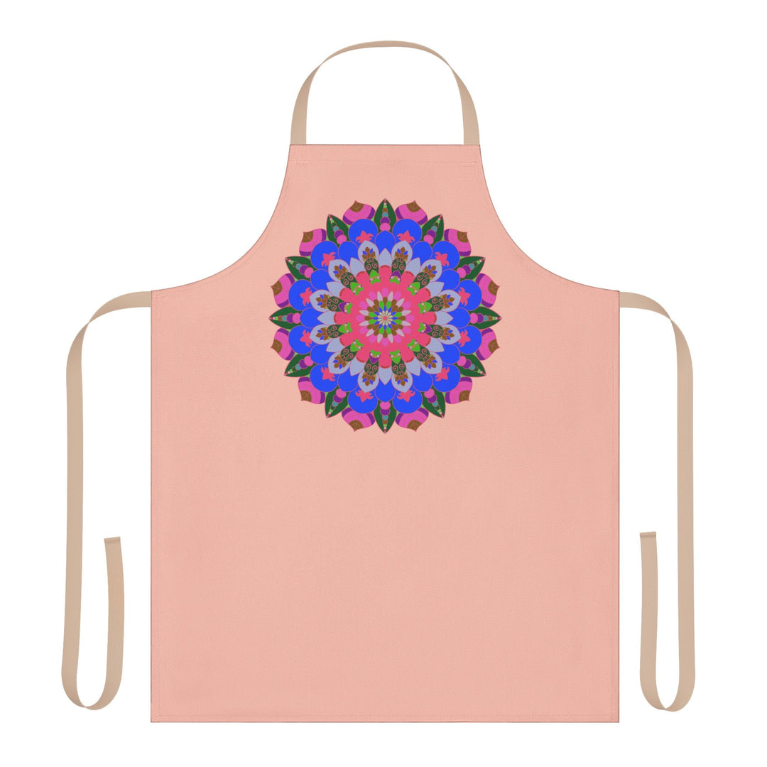 Peach Mandala Apron - Hand Drawn Art All Over Prints - Blululi