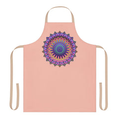 Peach Mandala Apron - Hand - Drawn Art All Over Prints - Blululi