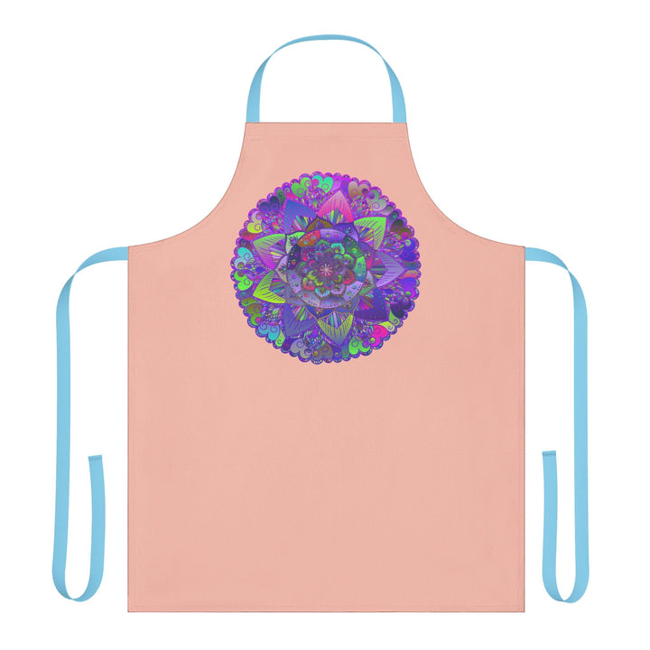 Peach Mandala Apron - Hand Drawn Art All Over Prints - Blululi