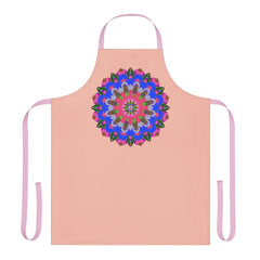 Peach Mandala Apron - Hand Drawn Art All Over Prints - Blululi