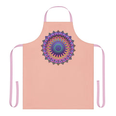 Peach Mandala Apron - Hand - Drawn Art All Over Prints - Blululi