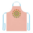 Peach Mandala Apron - Hand - Drawn Art All Over Prints - Blululi