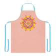 Peach Mandala Apron - Hand Drawn Art All Over Prints - Blululi