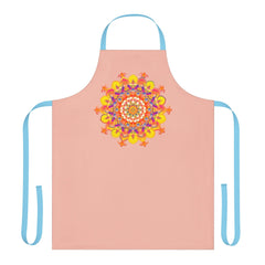 Peach Mandala Apron - Hand Drawn Art All Over Prints - Blululi