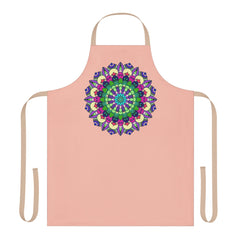 Peach Mandala Apron - Hand Drawn Art All Over Prints - Blululi