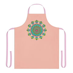 Peach Mandala Apron - Hand Drawn Art All Over Prints - Blululi