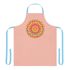 Peach Mandala Apron - Hand Drawn Art All Over Prints - Blululi