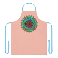 Peach Mandala Apron - Hand Drawn Art All Over Prints - Blululi