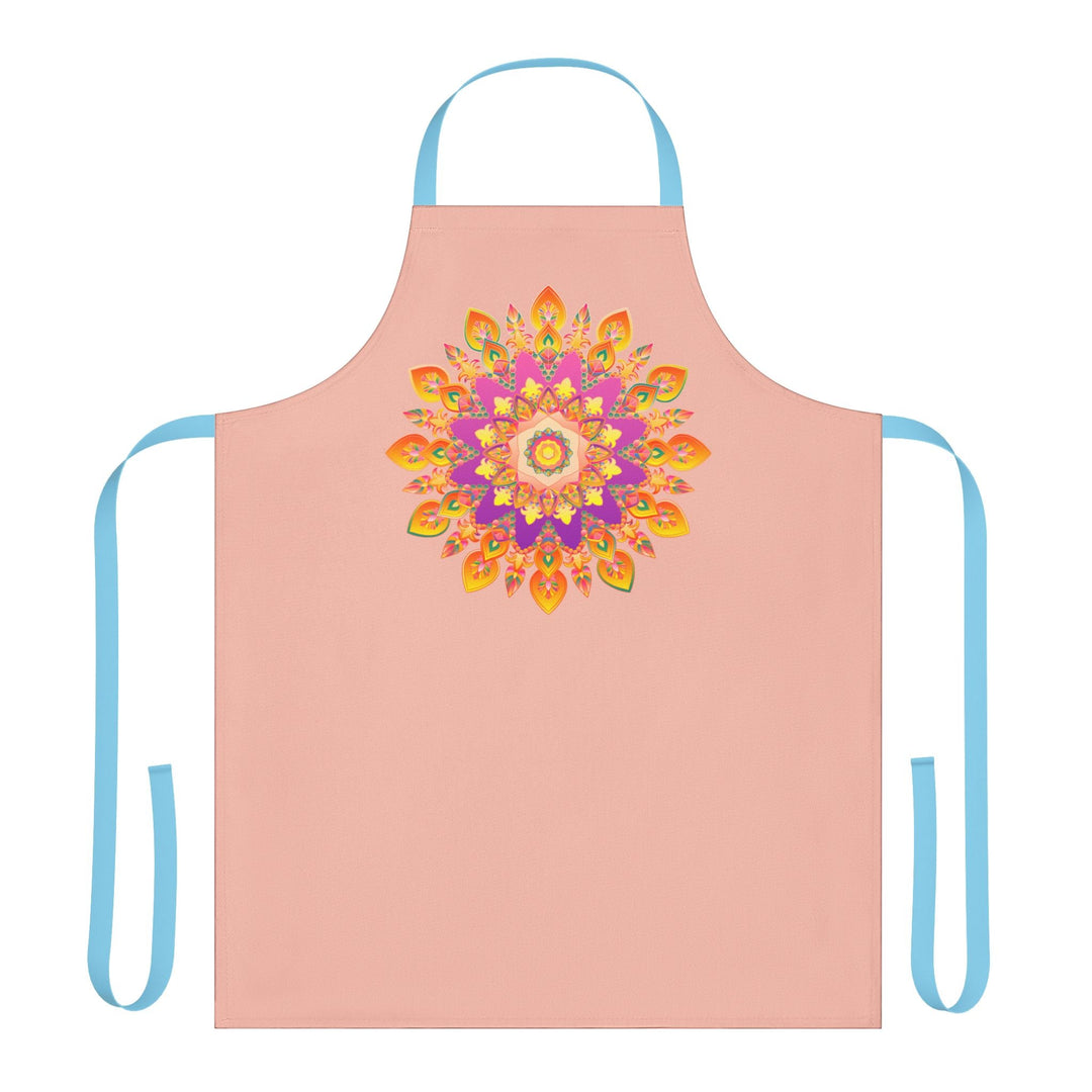 Peach Mandala Apron - Hand - Drawn Art All Over Prints - Blululi