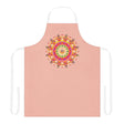 Peach Mandala Apron - Hand Drawn Art All Over Prints - Blululi