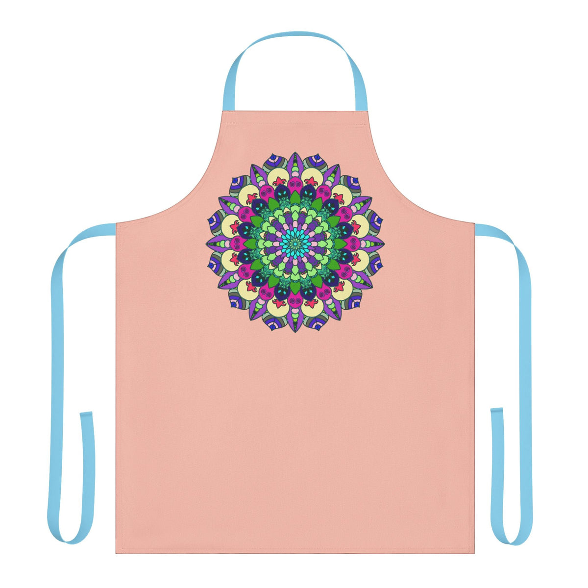 Peach Mandala Apron - Hand Drawn Art All Over Prints - Blululi